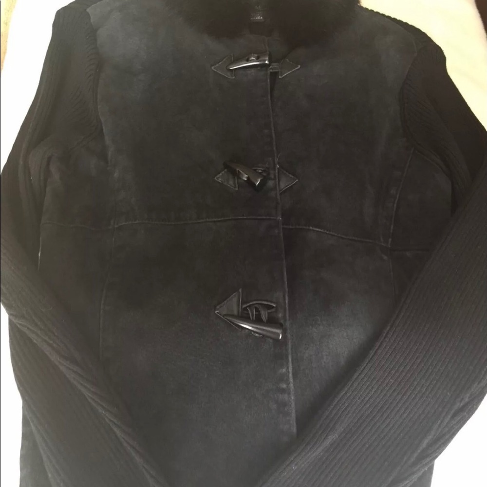Escapade Fur Collar Leather Suede Coat  Women